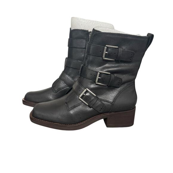 New! Lucky Brand Leather Katriny Steampunk Buckled Moto Boot - Size 7 - Picture 7 of 11